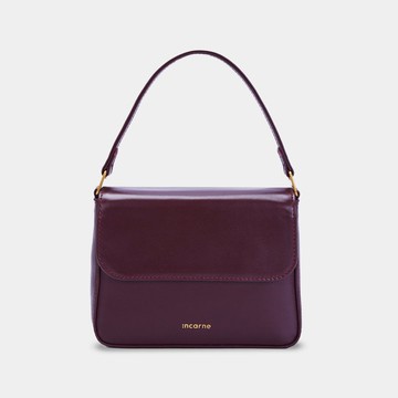 經典酒紅色皮革肩背包——可轉換式女用手提包與手拿包