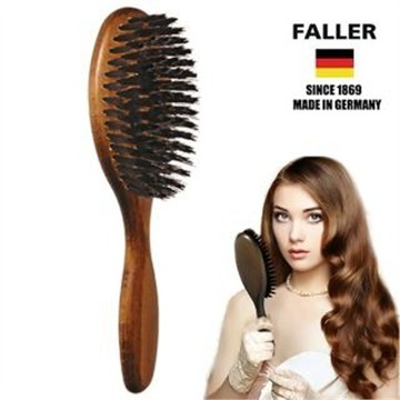 FALLER 德國製大尺寸原木黑豚鬃美髮梳防靜電柔順直髮(豬鬃梳/梳頭按摩美容/女王節)