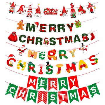 【CHL】聖誕節波浪旗 聖誕節彩旗 聖誕節裝飾 聖誕節佈置 聖誕拉旗 聖誕節掛飾 聖誕老人 聖誕雪人 聖誕麋鹿