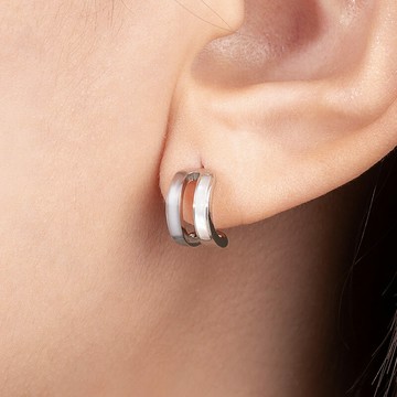 [925純銀]MARIGOLD長月隧道925純銀耳環【KMD186】-銀