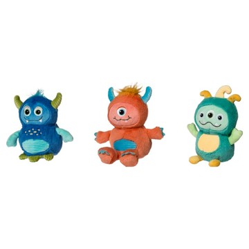 mary meyer 蜜兒 安撫玩偶 怪獸家族3件組  1套  單眼毛怪 19.5 x 16cm + 藍寶毛怪 12.5 x 15.5cm + 三眼萌怪 18 x 14cm  單眼毛怪 + 藍寶毛怪 + 三眼萌怪