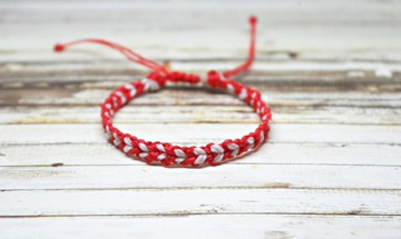 手編蠶絲蠟線素款 ((伸縮式)) <心戀心> //可以自選顏色//