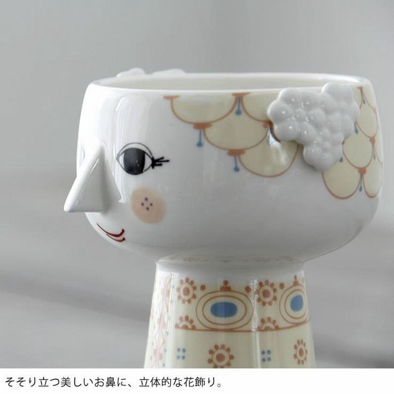 【ビヨン・ヴィンブラッド】　陶器フラワーベース　ソフトイエロー BJORN WIINBLAD（ビヨン・ヴィンブラッド） エヴァ フラワー