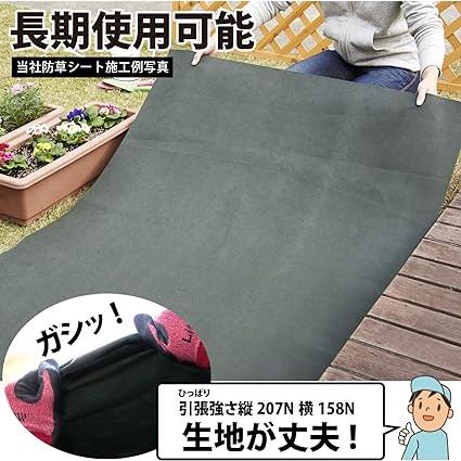 アストロ 防草シート 1×20m 厚手生地が日光をシャットアウト 敷くだけで雑草の生育を抑制(01_グリーン)