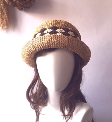 歡樂只是驚嘆號編織散步草帽     咖啡色系