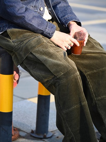 Pants 冬季美式復古保暖燈芯絨褲日系潮流口袋寬鬆工裝褲Cityboy