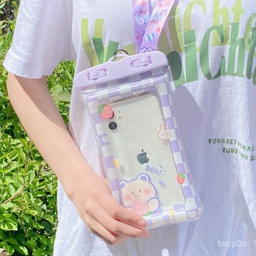 熱賣爆款ins卡通可觸屏手機防塵防水袋可掛脖安卓蘋果通用戶外遊泳密封袋 293N