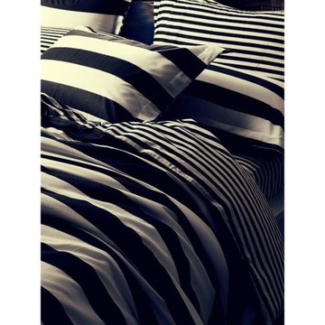 簡約純棉黑白四件套 全棉格子網紅條紋床單被套床笠三4件套春夏季