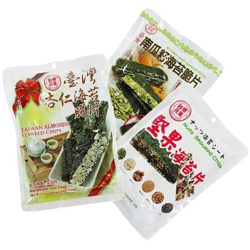 果乾｜蜜餞｜堅果 台灣元氣 海苔脆片:杏仁海苔脆片(40g/包)-5包