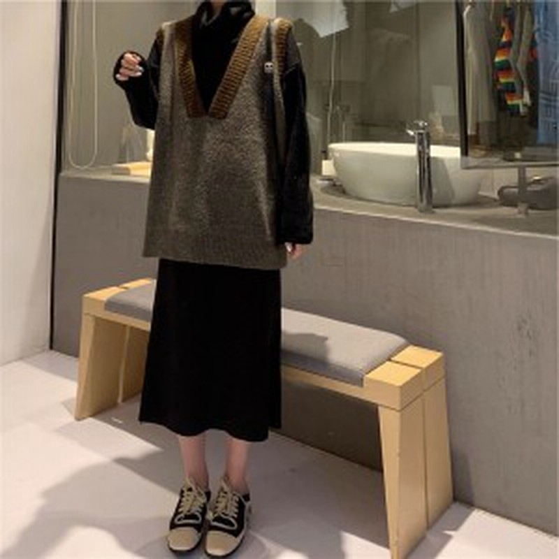 ニットワンピース セットアップ レディース 韓国 ファッション 秋冬 ニットベストワンピース タートルネックワンピース Vネック ニットベ 通販 Lineポイント最大1 0 Get Lineショッピング