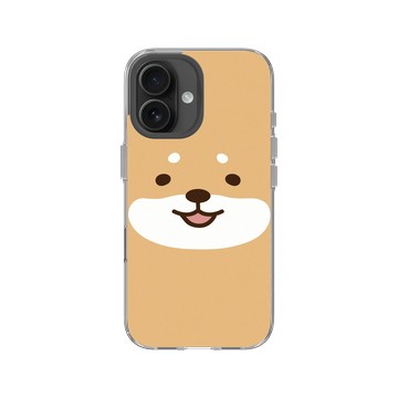 iPhone 16 Clear Case（相機按鈕） 透明 - 柴語錄 Shiba Says - 廢柴大臉(直)