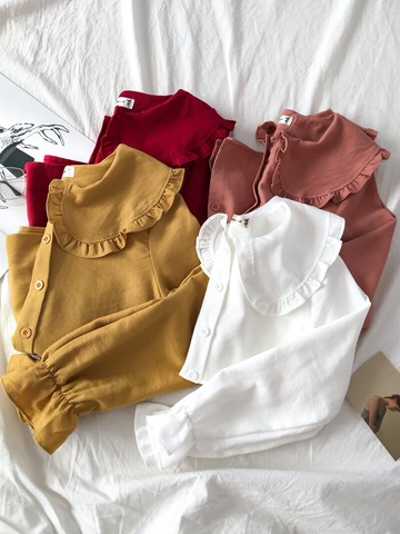 春秋新款襯衣洛麗塔娃娃領復古襯衫女夏內搭lolita早秋上衣服