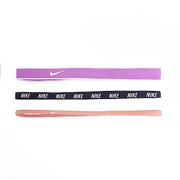 Nike [AC4453-645] 髮帶 混搭式 頭帶 運動 休閒 健身 矽膠固定 3入 紫 黑 粉紅