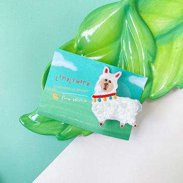 刺繡別針/燙貼 | 農場系列 | 草泥馬/羊駝 | Littdlework