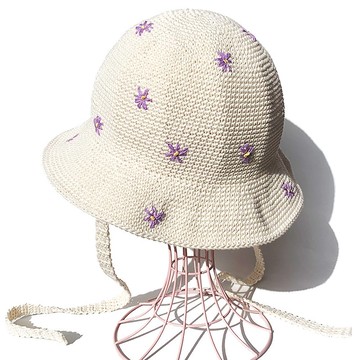 【鉤織帽】FLOWER 刺繡鬱金香漁夫帽 OFF×LAVENDER