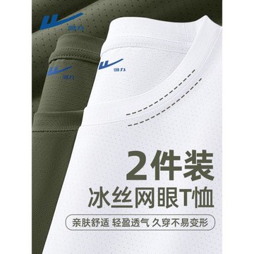 回力冰絲短袖t恤男款2025新款輕薄透氣夏裝男士速干體能服半袖男D