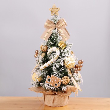圣誕節樹小號室內迷你裝扮辦公桌ins雪花桌上桌面圣誕樹小型夜燈1入