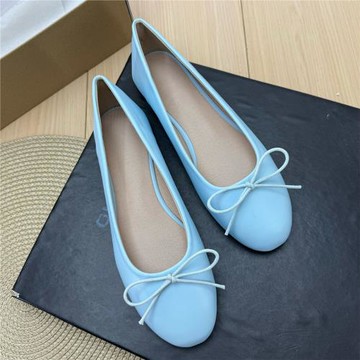 2026春季新款法式芭蕾舞鞋女淺口舒適平底一腳蹬蝴蝶結瑪麗珍單鞋