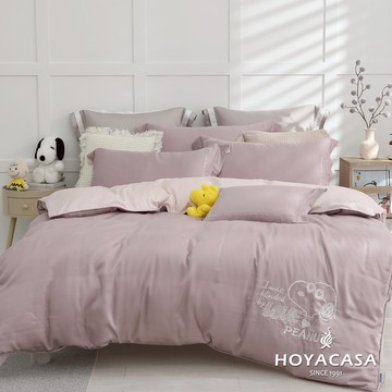 HOYACASA x 史努比聯名系列 60支抗菌天絲兩用被床包組｜戀愛濾鏡｜(單人/雙人/加大/特大)
