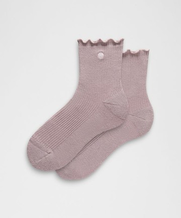 Unisex Lettuce Edge Quarter Socks Size Large
