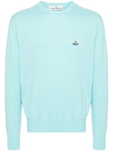 Vivienne Westwood - Orb-embroidered cotton jumper - men - Cotton - S - Blue