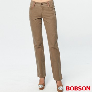 BOBSON 女款小尻革命直筒色褲