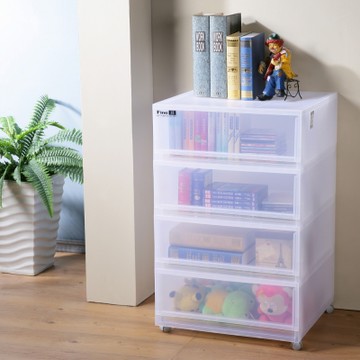 KEYWAY 聯府 寬51cm FINE加寬型4抽收納櫃128L(附輪)-1入