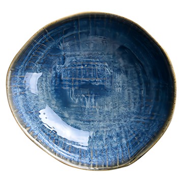 Homely Zakka 日式復古深海窯變陶瓷餐盤碗餐具套裝  2組  1件餐盤+ 1件餐碗  藍色