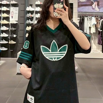 ADIDAS ORIGINALS RETRO STREET BASKETBALL 球衣 黑綠 網眼 三葉草 運動 休閒 短袖 JC6803