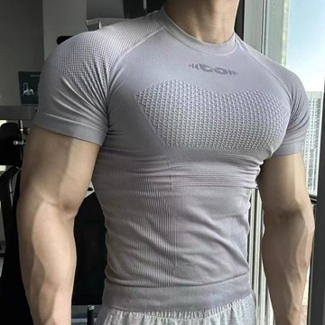 彈性壓縮衣 健身服飾 修身型速乾短袖 跑步運動訓練服T恤 6L29