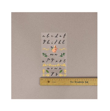 布用草寫綠葉花邊字母燙印貼 | 熱轉印花貼紙