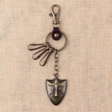 復古青銅盾牌兩用鑰匙扣個性掛件學生包包掛件