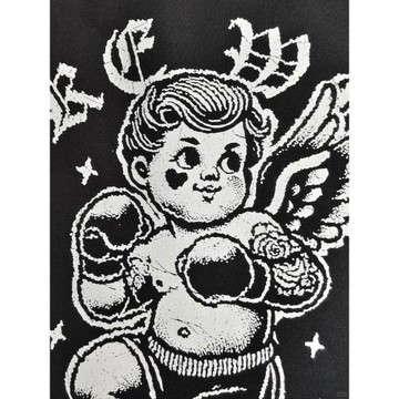 拳擊俱樂部羅天使拳擊手健身硬漢美式純棉印花短袖男女T恤運動T恤