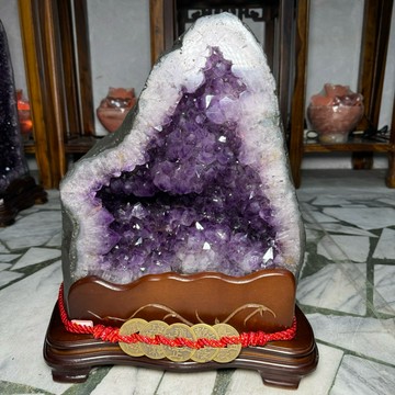 天然水晶 紫水晶洞 ESP✨21.9kg♥️鈦晶 瑪瑙 黑碧璽 晶牙水亮有光澤 口寬洞深 紫水晶 水晶洞 紫晶洞 晶洞