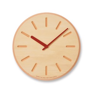 日本 Lemnos Paper-Wood line壁鐘29cm 橘