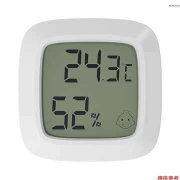 白色YS28 攝氏度 迷你家用溫溼度計（含鈕扣電池CR2032*1，溫度、溼度、舒適度表示/3种放置方式：臺置、壁掛、磁