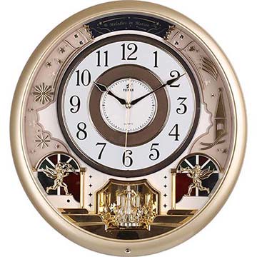 【POWER霸王鐘錶】歐洲城堡|旋轉水晶擺錘|16首音樂舞台鐘-47cm