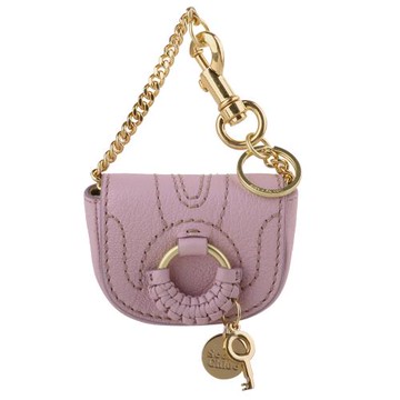 See by Chloe Hanna 羊皮鍊帶掛勾零錢包(粉)