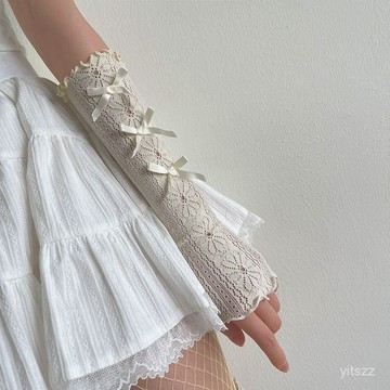 【臺灣有貨】袖套女y2k蕾絲蝴蝶結花邊洛麗塔jk手袖純慾甜酷辣妹學生少女冰袖