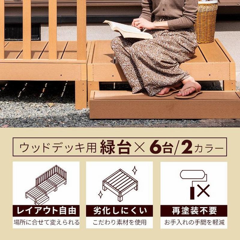 縁台 6点セット 6台 セット ウッドデッキ 人工木 雨ざらし 外用 縁台 6点セット 6台 セット ウッドデッキ 人工木 雨ざらし 外用