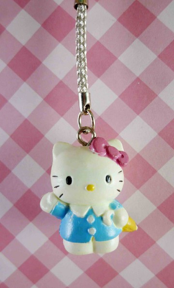 【震撼精品百貨】Hello Kitty 凱蒂貓 KITTY手機吊飾-KITTY站姿造型-藍色 震撼日式精品百貨