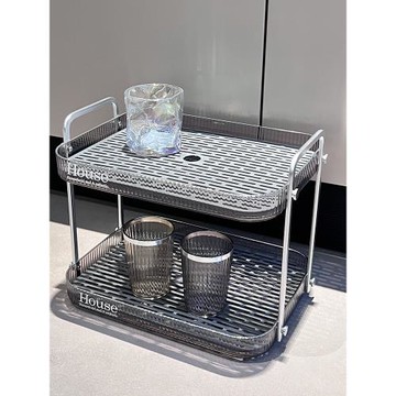 輕奢杯架帶瀝水盤家用客廳水壺茶杯收納盤創意杯子杯具雙層置物架