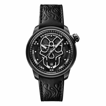 BOMBERG｜BB-01 自動機械系列 黑色火焰骷髏自動大三針－錶徑 43mm