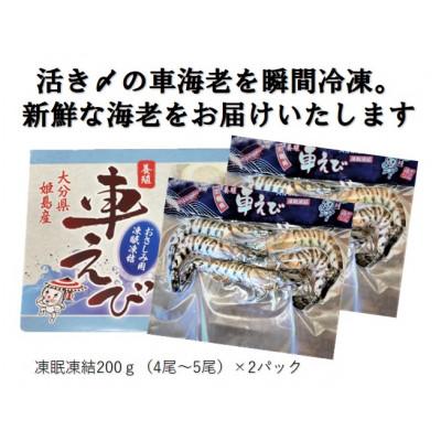 ふるさと納税 姫島村 生食用凍眠凍結姫島車えび(養殖) 200g×2パック