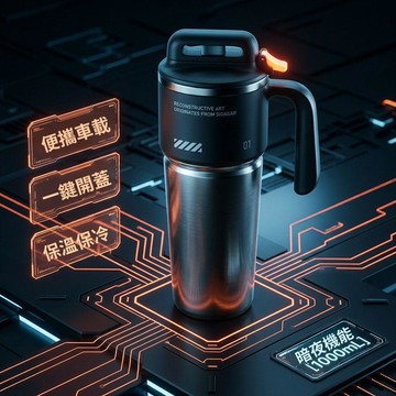 手慢無⚡1000ml巨無霸冰霸杯 赛博保温杯 保冷保溫杯 冷熱兩用 陶瓷覆层 车载水杯 大容量杯子 吸管水杯 運動水杯