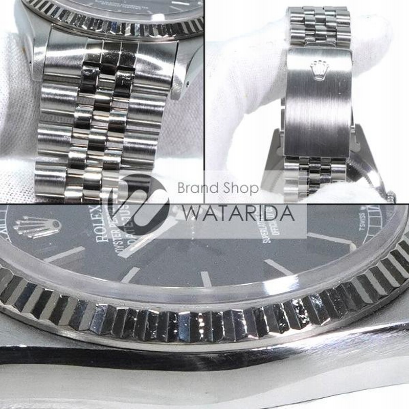 ロレックス ROLEX デイトジャスト 16234 S番 横穴 SS WG 黒文字