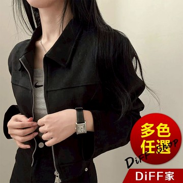 【DIFF】韓版復古簡約麂皮絨短版外套 冬天女裝 衣服 保暖外套 保暖上衣 冬天外套 長袖上衣 秋冬女裝【J411】