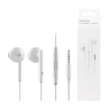 【honor 榮耀】原廠AM115 半入耳式線控耳機 3.5mm - 白 (盒裝)