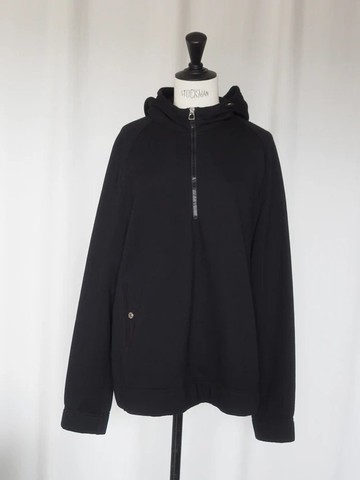 HERMÈS 半拉鍊愛馬仕經典鈕釦運動衫 黑色 古董精品