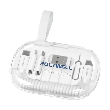 POLYWELL 寶利威爾 六合一充電收納粉餅盒 PW15-T65-0806  白色  1組